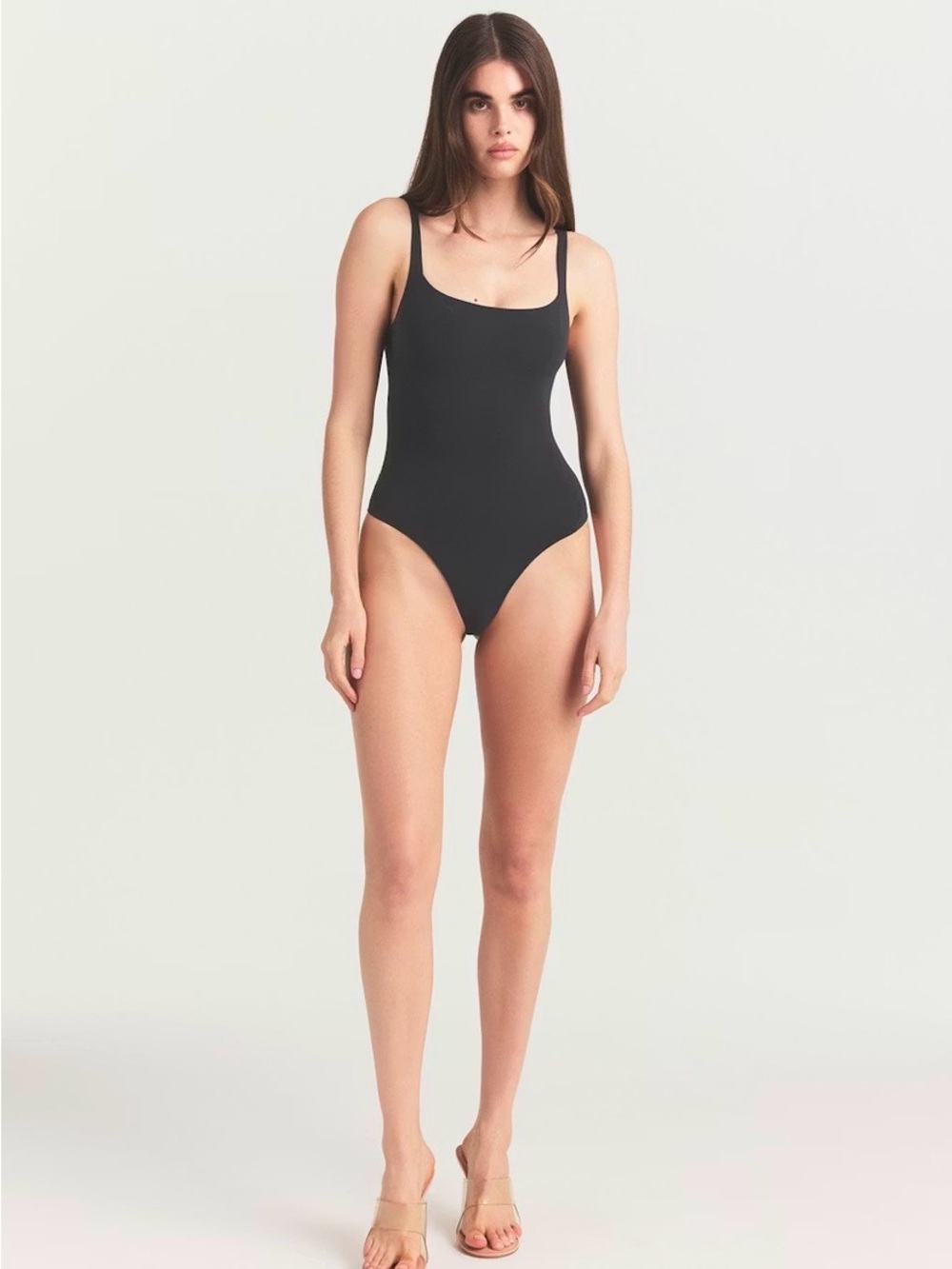 SKIMS Fits Everybody Square Neck Bodysuit L in Peach/Coral